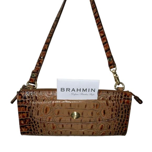 BRAHMIN Vintage Rory clutch In Toasted Almond Leather - Picture 1 of 16